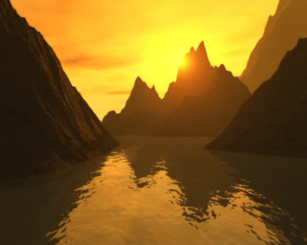 animated flyover mountain waterway