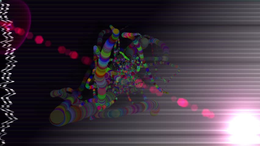 colorful wobbly strings.  