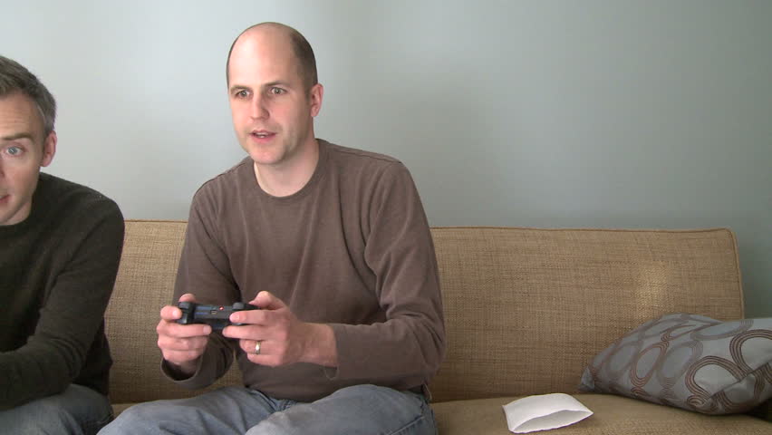 Two men playing video games