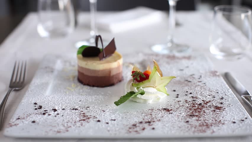 Ice cream dessert with cocoa. 360 rotation food