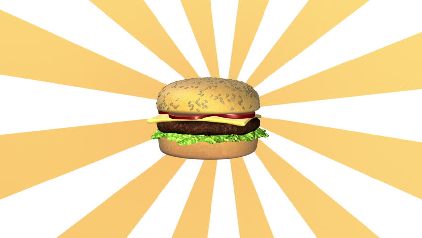 Spinning Burger Background - Burger 01 (HD)