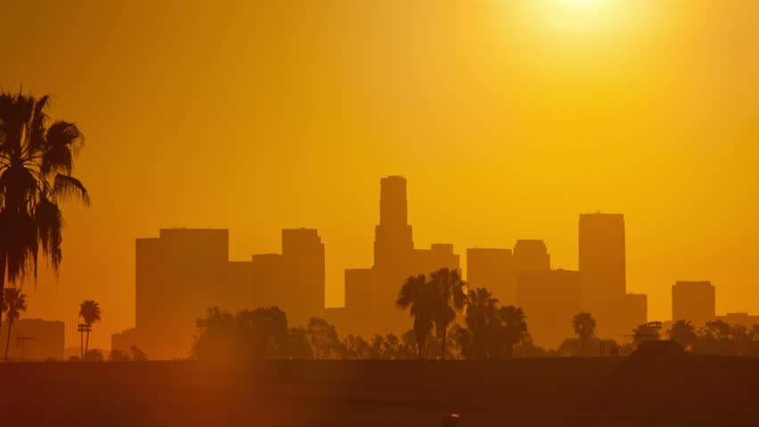 Los Angeles sunrise. Timelapse.