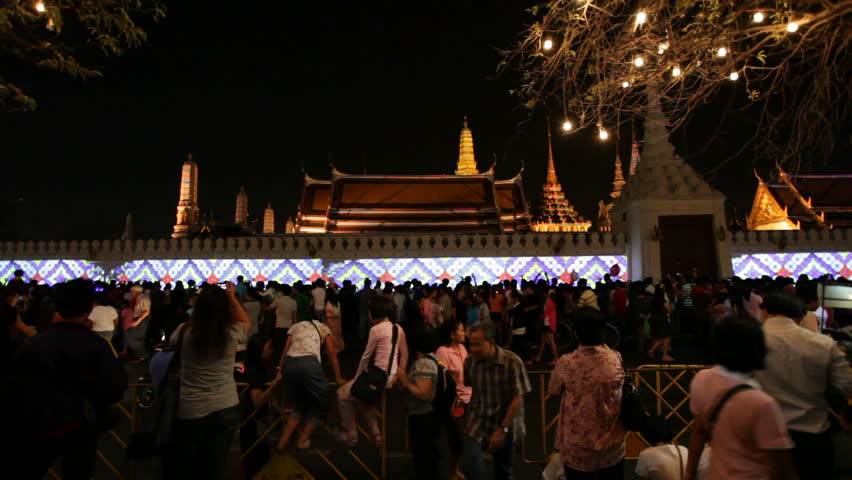 BANGKOK - DECEMBER 4: People are attending the King's birthday celebrations in Bangkok on December 4, 2012. It is one of the biggest celebrations in Thailand.