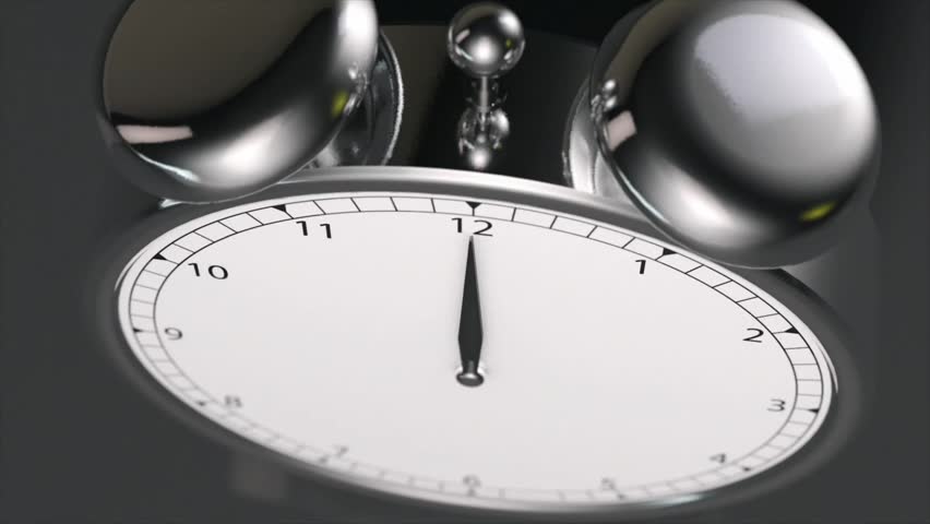 3D Vintage Alarm Clock Twelve Hour Time Lapse