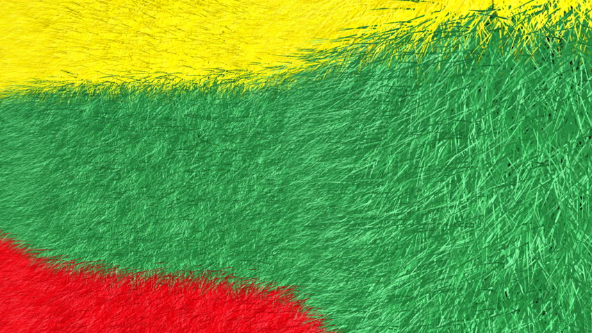 Flag of Lithuania 04 - furry flag of Lithuania waving in the wind.
