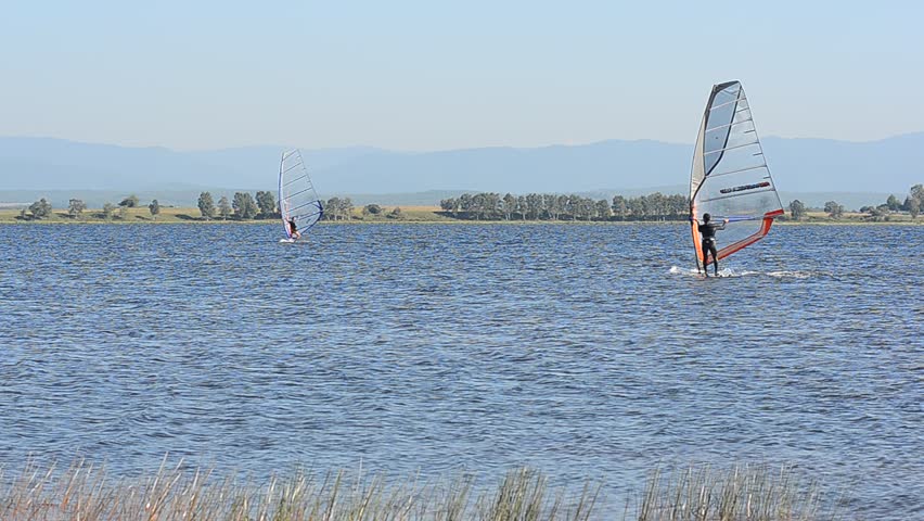 Wind surfing at Baikal lake