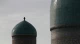 Domes at the top of the Registan in Samarkand, Uzbekistan; a UNESCO world heritage site