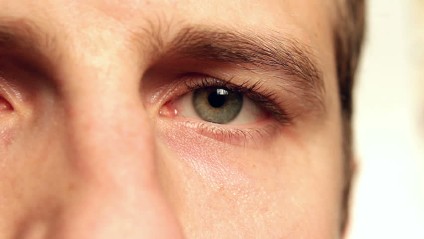 Male face focus on eye