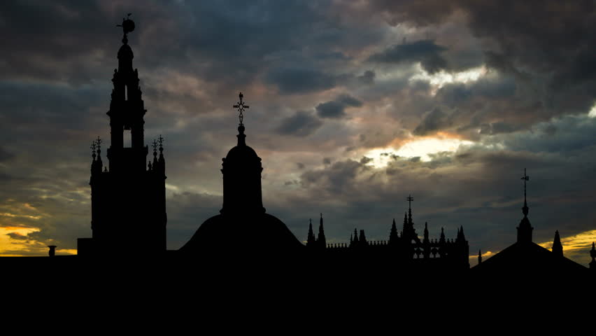 Seville Cathedral, or Catedral de Santa MariÂ­a de la Sede and Giralda Tower, former minaret  converted to a bell tower for the Cathedral of Seville in Seville are located in Seville, Spain. 

