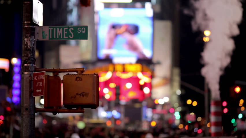 Busy Intersection in Times Square, NYC