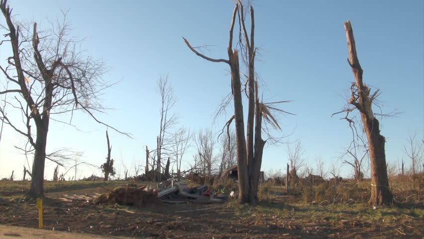 HENRYVILLE, IN - USA, MARCH 10, 2012- Destruction and debris litter Henryville, IN, nearly a week after an EF-4 tornado struck the community on March 2, 2012.