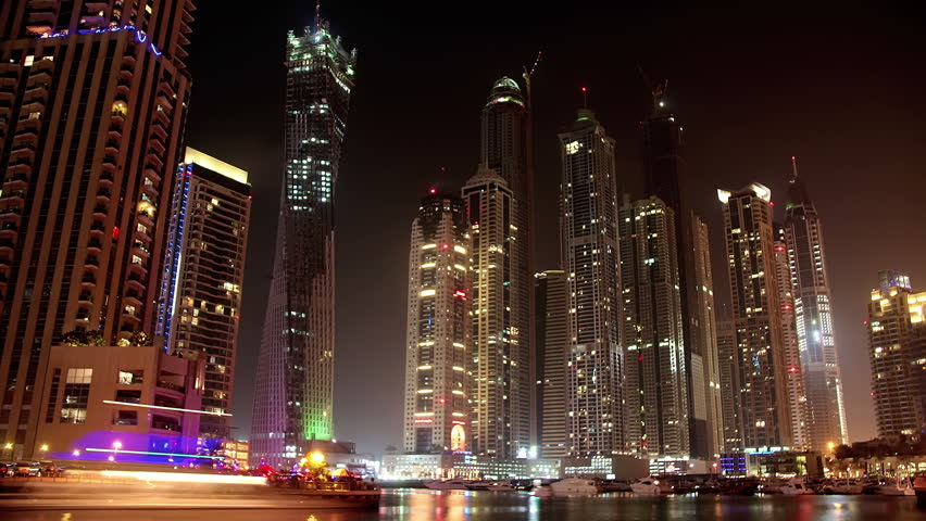 Time lapse: Fantastic Night Dubai Marina, United Arab Emirates