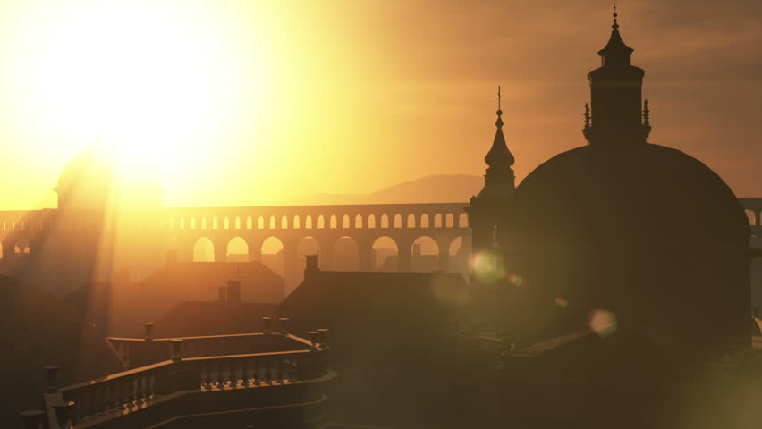 Sunset in Rome 3D animation
