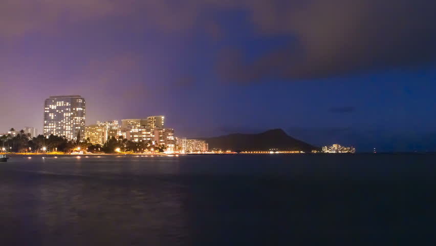 Hawaii Diamond Head Waikiki Sunrise in Time-lapse (wide)