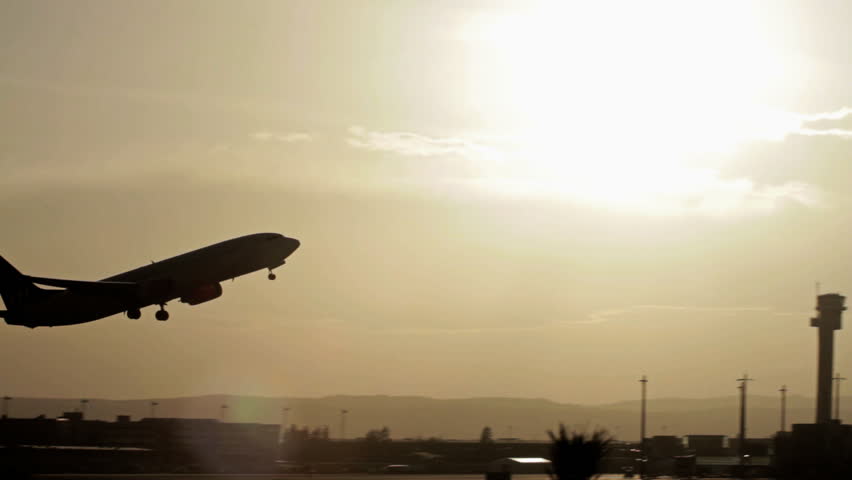 Airplane take off silhouette