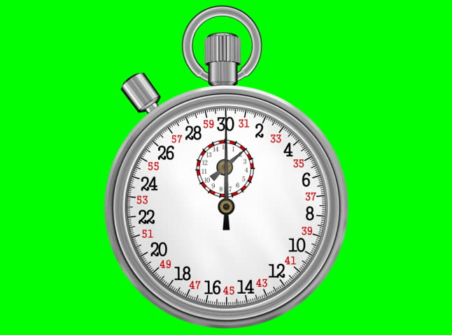 Chronometer Stopwatch with Green Screen. Vintage original design of a metallic chronometer and a green screen background for easy use. Original recorded audio also included. All 3D rendered.