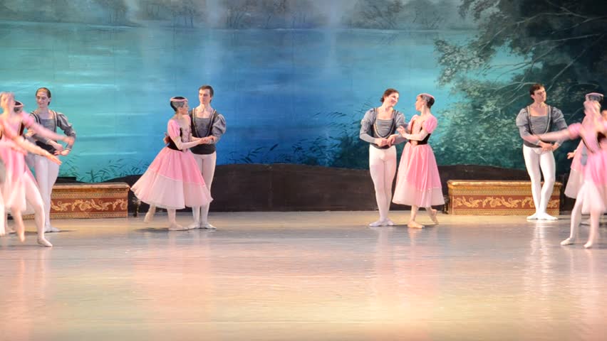 DONETSK, UKRAINE - MARCH 25: Performance of Swan Lake on March 25, 2012 at the Donetsk national academic opera and ballet theatre of A.B.Solovjanenko in Donetsk, Ukraine.
