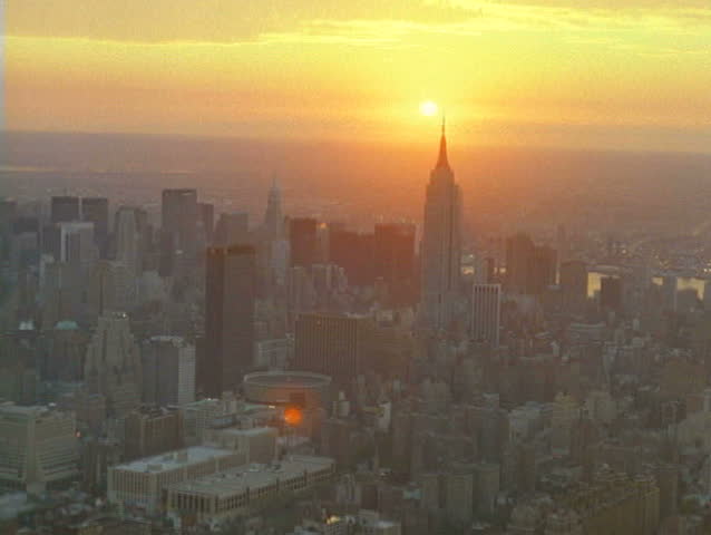 1990s Aerial View of midtown Manhattan