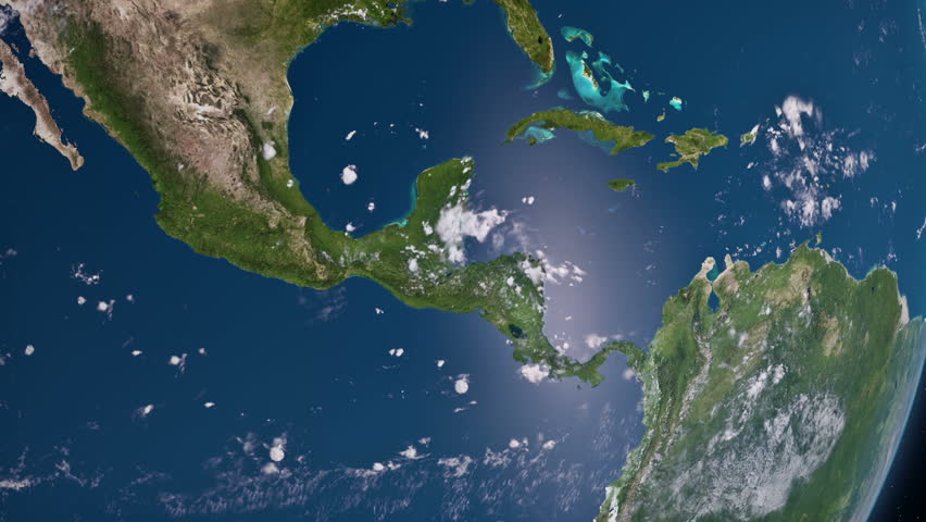 Earth view from space. Central America.