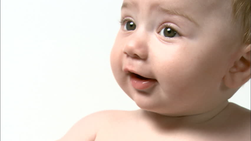 Closeup of baby boy moving