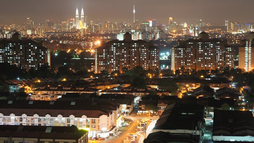 Time lapse of Kuala Lumpur city from far distance