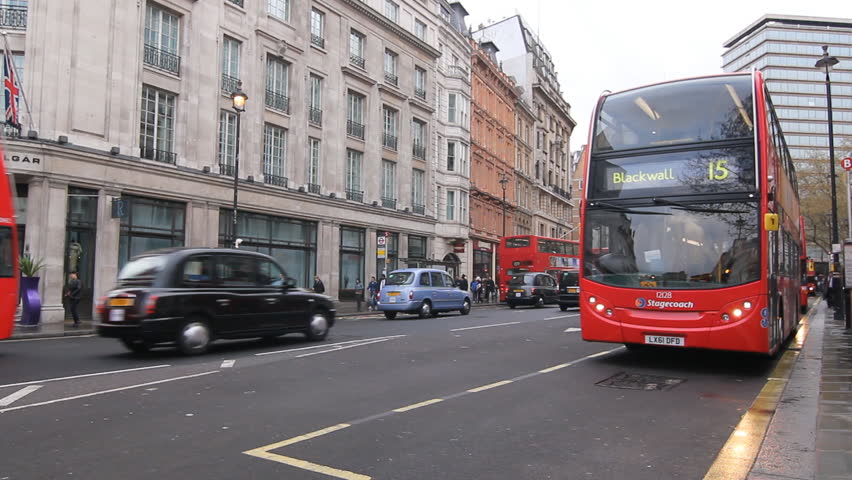 LONDON, UK - APRIL 2: Buses on Cockspur Street on April 2, 2012 in London, UK.