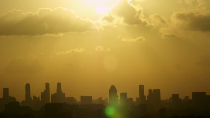 Timelapse of sunset with storm clouds, Singapore, Asia.