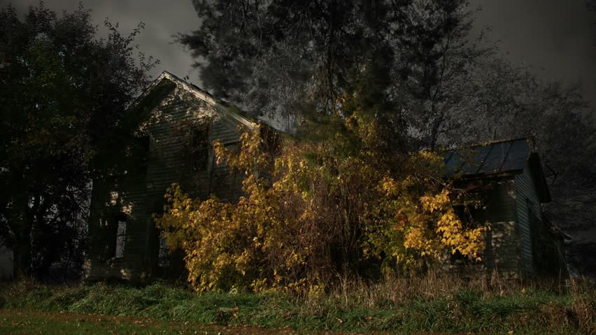 Timelapse of haunted house.
