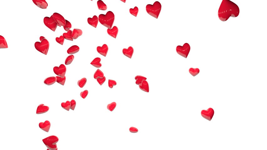 Floating Hearts Over White Background Stock Footage Video 890050