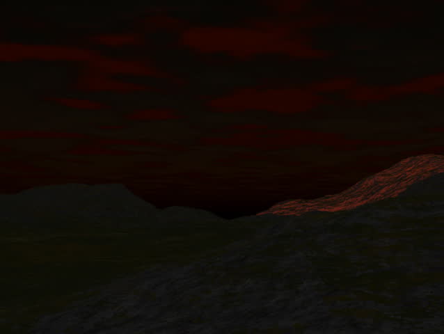 Computer-generated animation depicting a sunrise/sunset scene