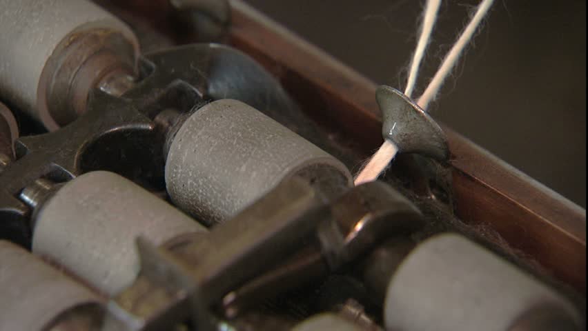 CU Cotton Fibers into Slater Mill machine, Pawtucket, RI