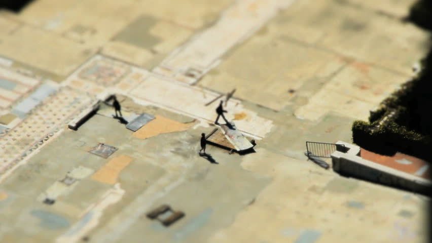Overhead Shot of three skater kids