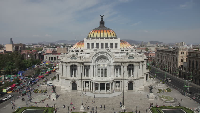 time-lapse of the impressive bellas artes building in mexico city