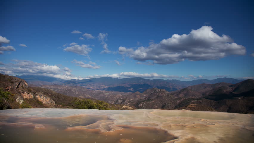 the unique and beautiful landscape of hierve al aqua in oaxaca state, mexico