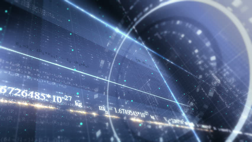 Abstract science background with different formulas