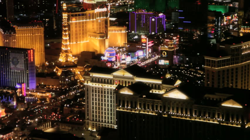 Las Vegas - Circa 2010: The Las Vegas strip in 2010. View of the Las vegas strip at night in Las Vegas, Nevada.