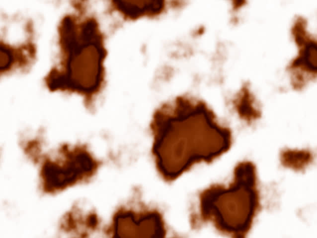 Simulated viral or microbial activity.