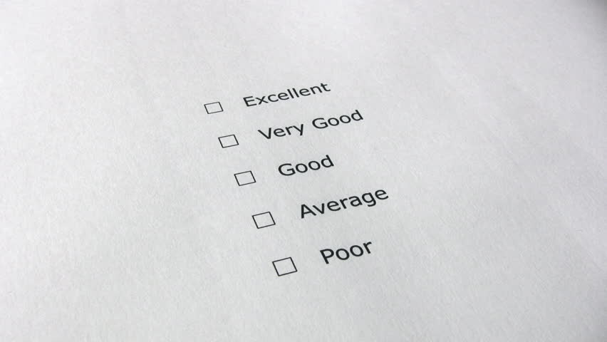 1080p Rating scale with the word EXCELLENT checked - questionnaire, business concept