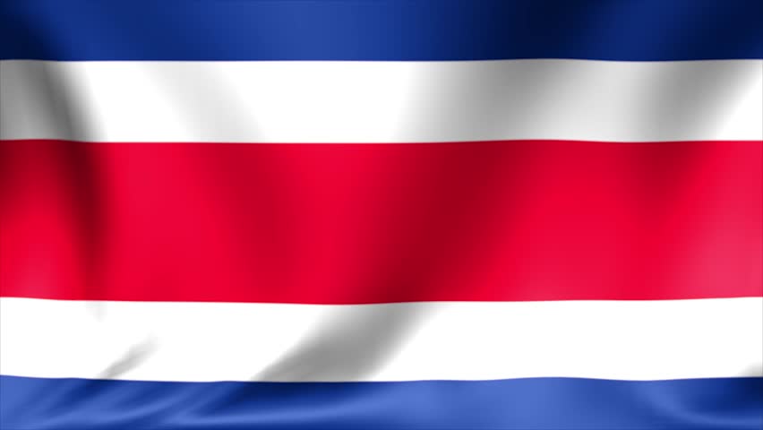 Flying Flag Of Costa Rica | LOOPED | Stock Footage Video 657364