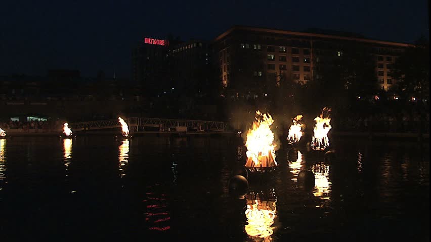 PROVIDENCE, RI - CIRCA 2005: Waterfire performance.
