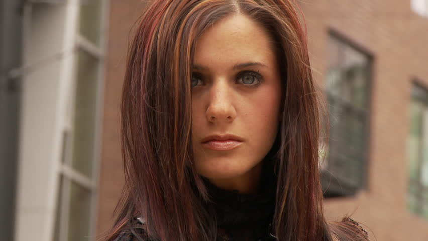 View of a Woman gazing in to the camera in USA