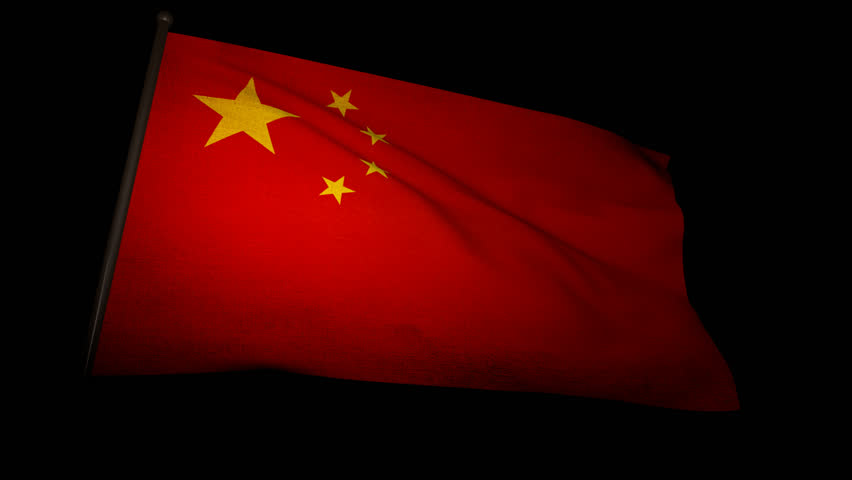 Chinese flag loop with alpha channel