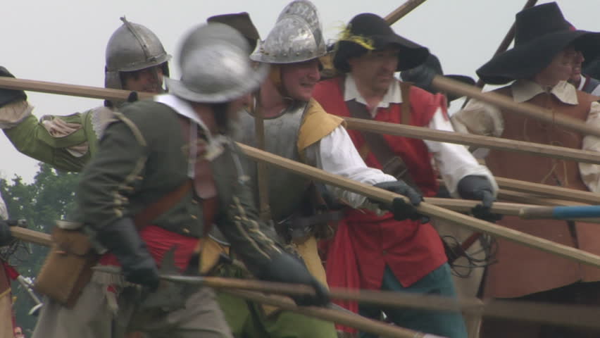 STAFFARDA, ITALY - CIRCA JUNE 2012: Historical reenactment of Battle of Staffarda fought during Nine Years' War in Piedmont-Savoy (northern Italy) between Louis XIV and Duke of Savoy army on August 18, 1690.