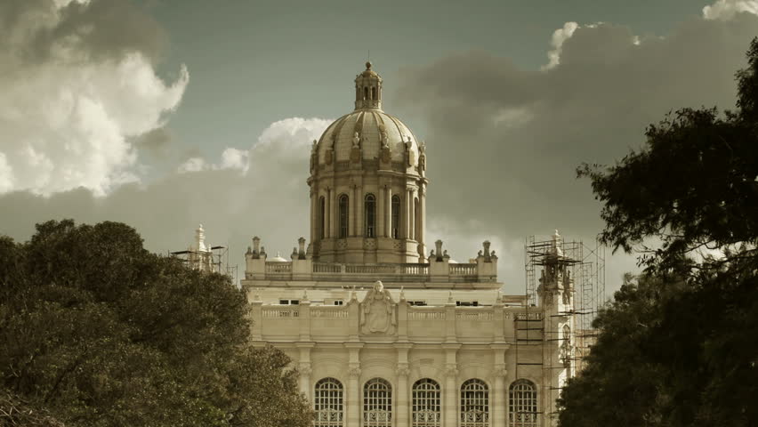 timelapse of the revolution museum, havana, cuba