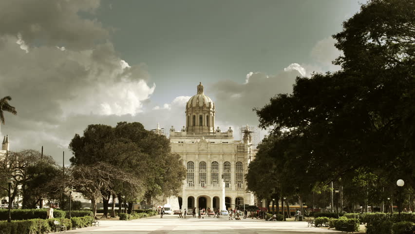 timelapse of the revolution museum, havana, cuba