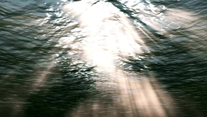 An underwater scene animated with fractal waves and light rays, full 1920x1080 HD