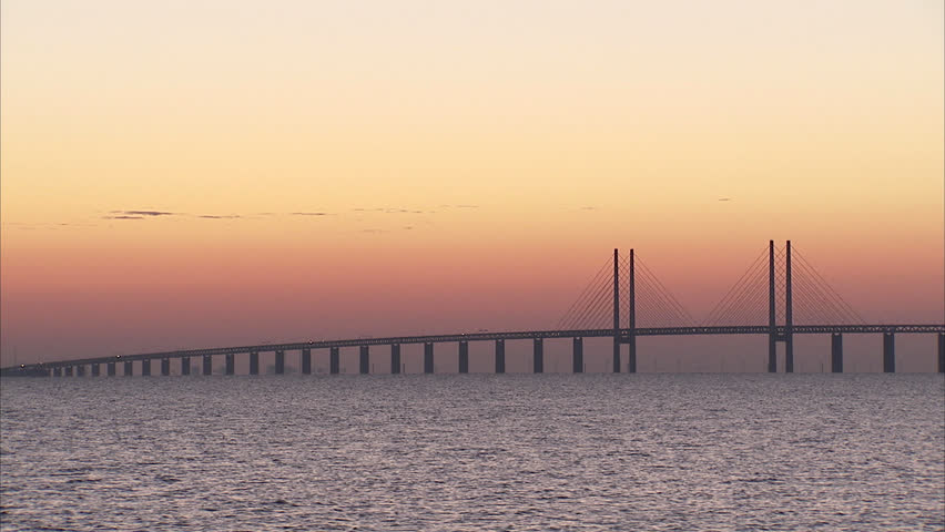 View of Oresundsbron, the bridge connecting Sweden and Denmark.