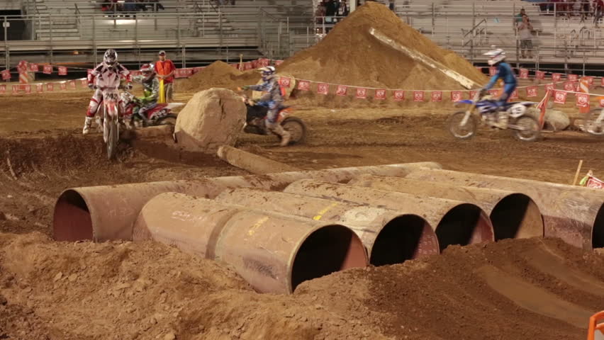 NEPHI, JUAB, UTAH 30 JUN 2012: Motorcycle obstacle jumps. Juab County extreme enduro drawn visitors to rural community adding to needed economic stability. Difficult obstacle course.