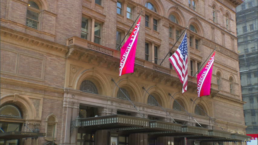 New York, NY - CIRCA 2006: The side of Carnegie Hall as seen from seventh Avenue in Manhattan during the day