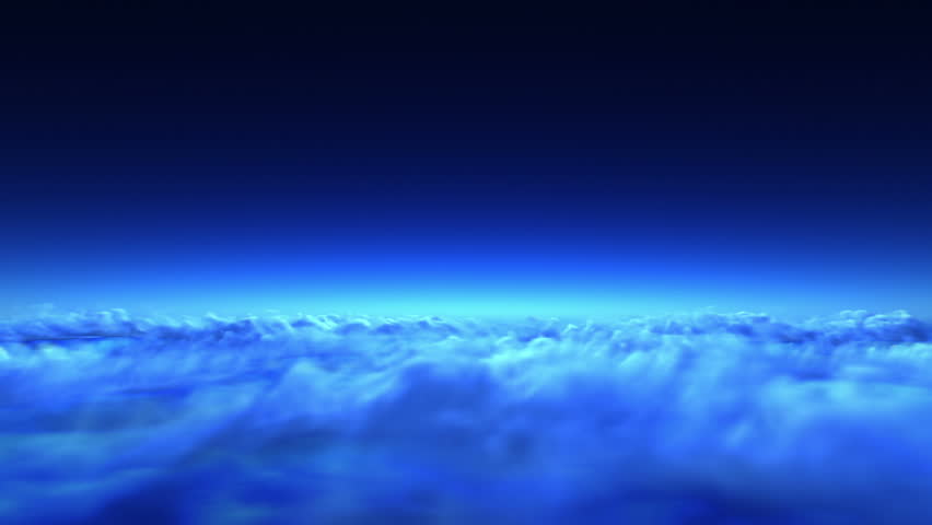 night flight over clouds, loop-able 3d animation